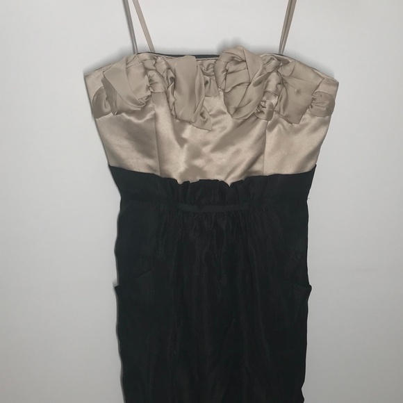 Strapless Gold and Black BCBG Paris Dress - Picture 2 of 3